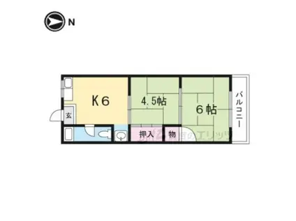 光マンション(2DK/5階)の間取り写真