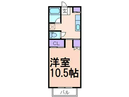 TOYOUKEハイツ(1DK/2階)の間取り写真