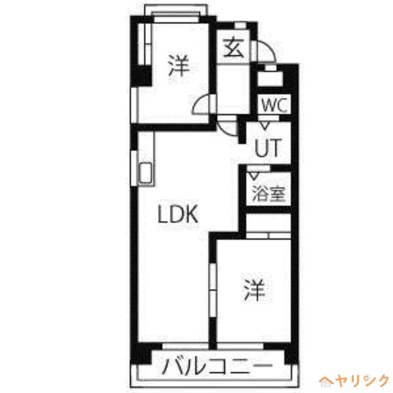 サンハイツ西尾(2LDK/5階)の間取り写真