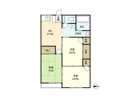 泉崎ハイツ(3DK/2階)の間取り写真
