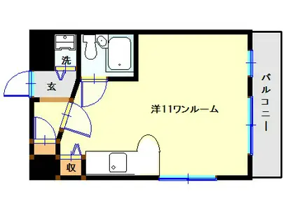 ヴィヴァンテ目覚(ワンルーム/6階)の間取り写真