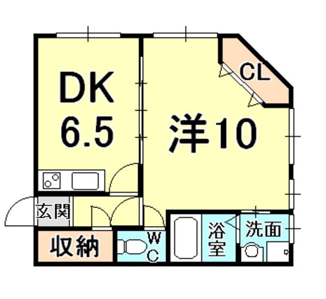 フルヤマンション(1DK/3階)の間取り写真