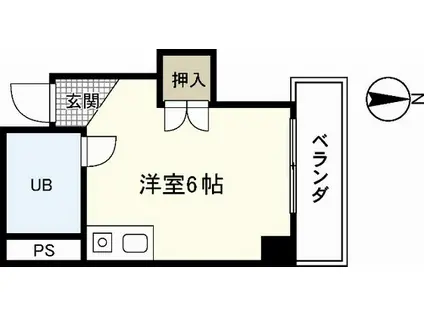 プログレス本川(ワンルーム/4階)の間取り写真