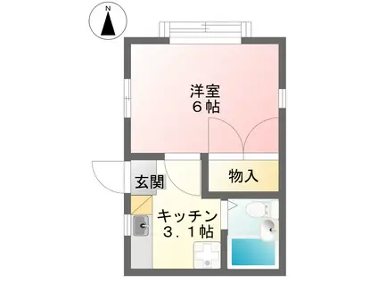 コーポ・シムラ(1K/1階)の間取り写真