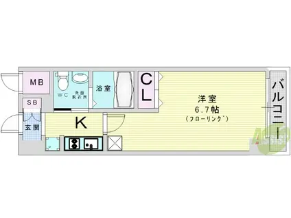 エステムコート梅田・天神橋IIIアヴァンテ(1K/3階)の間取り写真