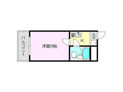 ICHIEI(1K/8階)の間取り写真
