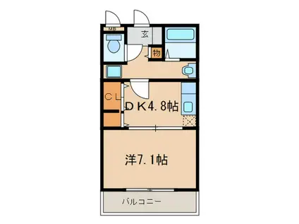 セゾンデルミエール(1DK/2階)の間取り写真