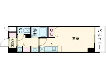 カスタリア三宮(ワンルーム/11階)の間取り写真