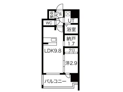 EST ONE HIGASHIOSAKAII(1SLDK/5階)の間取り写真