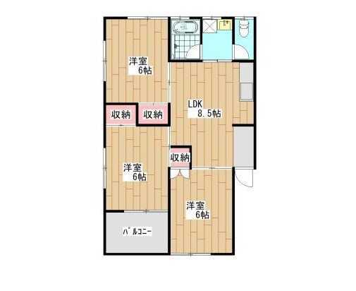 コーポ坂本(3DK/2階)の間取り写真