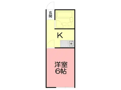 ウィングヴィラ(1K/2階)の間取り写真