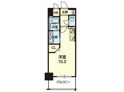 LAPIS LAZULI(ワンルーム/1階)の間取り写真