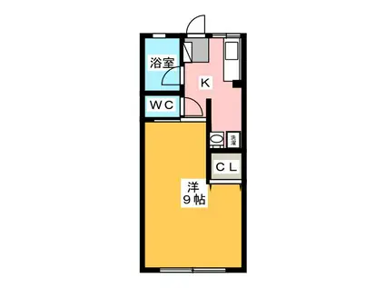 シティハイム松本II(1K/2階)の間取り写真