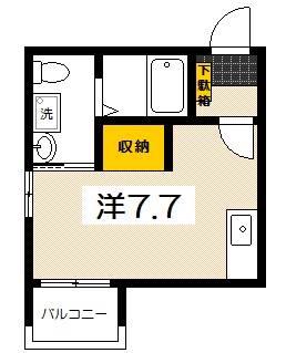 PREGO城内(ワンルーム/3階)の間取り写真