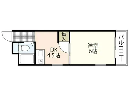 ポポラート ヴィラ(1DK/5階)の間取り写真