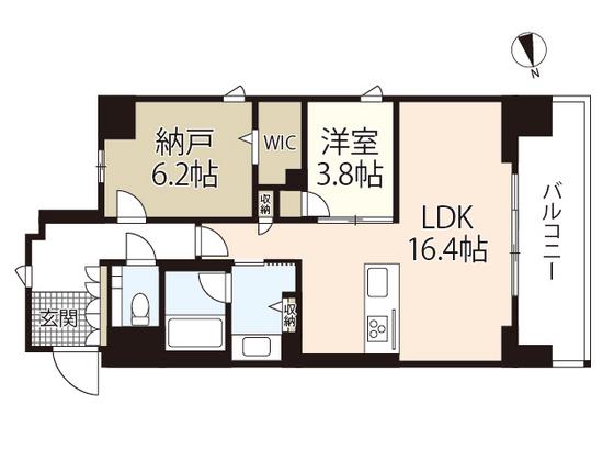 シャーメゾンステージ中央通(1SLDK/2階)の間取り写真