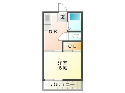 リソーハイツ(1K/2階)の間取り写真