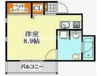 アメニティ大久保(ワンルーム/1階)の間取り写真