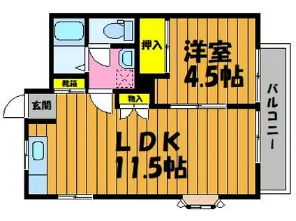モントーレ堀南(1LDK/2階)の間取り写真