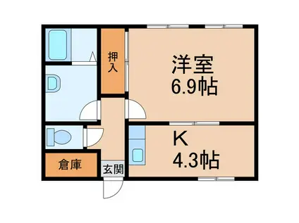 ローズ本町マンション(1K/1階)の間取り写真