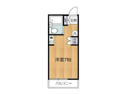 サザンクロス(ワンルーム/2階)の間取り写真