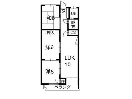 リーバーサイドマンション(3LDK/1階)の間取り写真