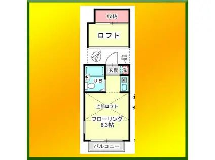 メゾンフレール(ワンルーム/2階)の間取り写真