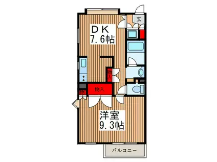 パティオ並木(1DK/2階)の間取り写真