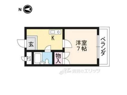 グランドール新田辺(1K/3階)の間取り写真