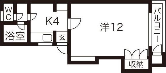 フレグランスA(1DK/2階)の間取り写真
