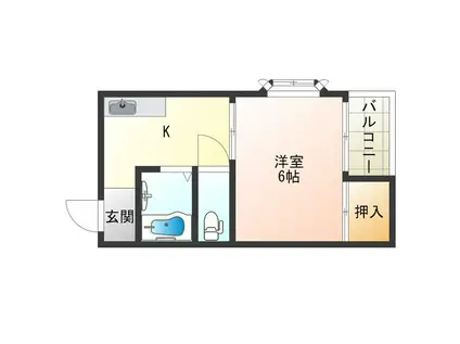 シリングコート(1DK/2階)の間取り写真