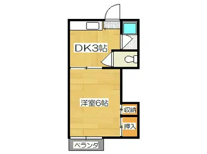 ひばりコーポB棟(1K/2階)の間取り写真