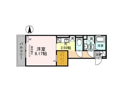 CONTRAIL(1K/1階)の間取り写真