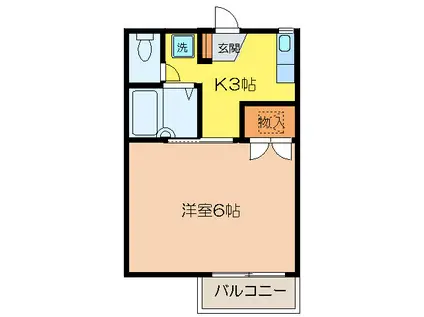 エミネンス花屋敷(1K/1階)の間取り写真