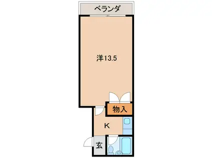 アミカビル(1K/2階)の間取り写真