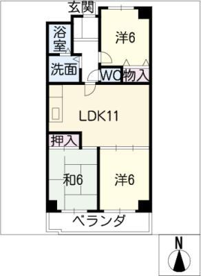 サン大曽根(3LDK/3階)の間取り写真