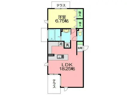 EDDIS PLACE(1LDK/1階)の間取り写真