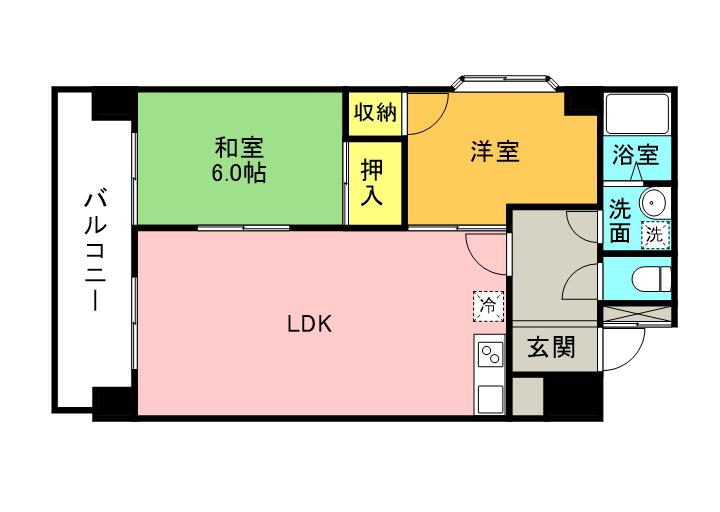 プレアール今津(2LDK/4階)の間取り写真