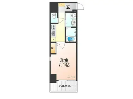 ESTRUTH KYOTO(1K/4階)の間取り写真