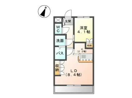 ラ・ポーラ滝川II番館(1LDK/1階)の間取り写真