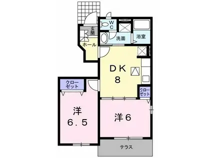 グレースコートIII(2DK/1階)の間取り写真