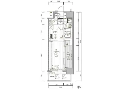 メイクスアート名駅南IV(1LDK/8階)の間取り写真