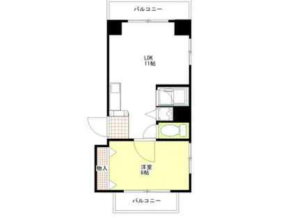 福地産業加古町ビル(1LDK/2階)の間取り写真