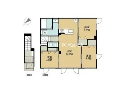 グルワール本町(2LDK/2階)の間取り写真