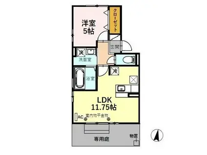 アレグリーアNII(1LDK/1階)の間取り写真