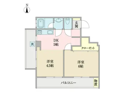 ロワールマンション(2DK/4階)の間取り写真