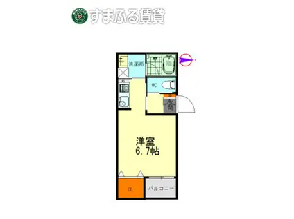 ヴァンベール岡崎(ワンルーム/3階)の間取り写真