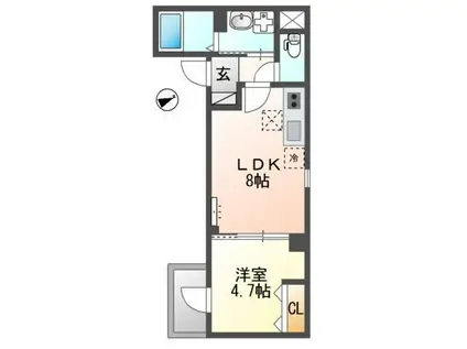 グランチェスタ(1LDK/1階)の間取り写真