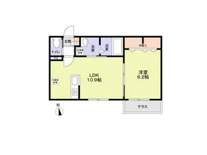 CASA LUCIDA(1LDK/1階)の間取り写真