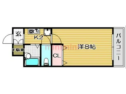 ドミール氷室(1K/1階)の間取り写真